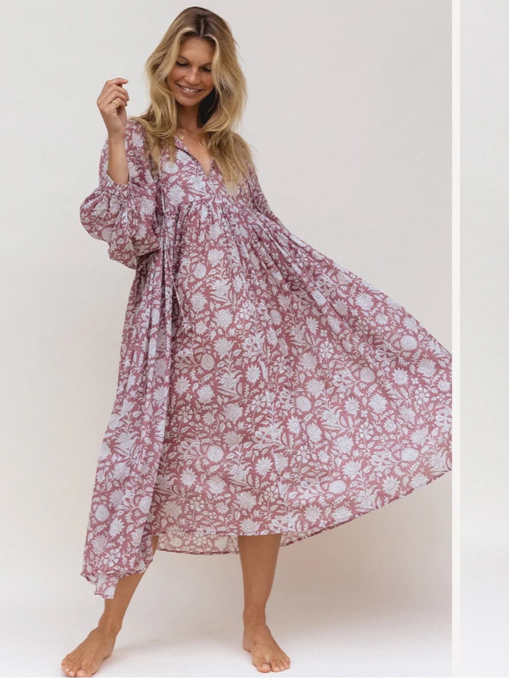 Daughters of India KYRA MIDI DRESS MUSK
